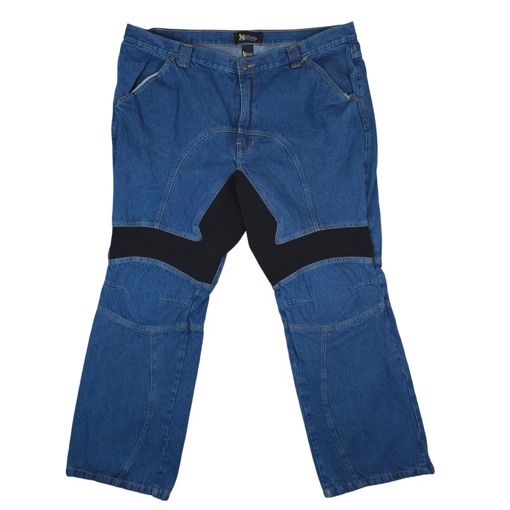 Xelement Motorcycle Jeans Men 48x32 Blue Riding Biker Denim Stretch Panels